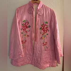 Vintage Pink Embroidered Women's Jacket